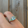vintage witgouden ring met topaas peridoot en diamant