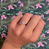 ring roze saffier pear cut en diamant cluster vintage ring van witgoud