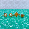 vintage ringen met bruine steen, camee, parel, tijgeroog en amber