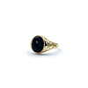 gouden zegel ring dames onyx zwarte steen signet