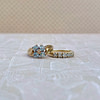 vintage ringen met lichtblauwe steen