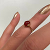 vintage ring amber rood 9k goud