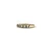 vintage gouden ring 5 steens rij lichtblauw