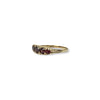 granaat ring vintage goud 5 steens ring