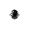 vintage ring grote saffier diamant cluster