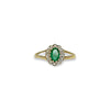 smaragd en diamant cluster ring 9 karaat goud vintage