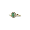 vintage ring smaragd en diamant cluster entourage ring goud