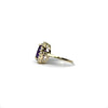 amethist ring goud diamant halo vintage