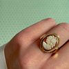 gouden camee ring vintage groot cameo