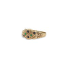 vintage gouden ring saffier en jade 9 karaat
