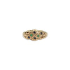 vintage gouden ring saffier en jade gedraaid