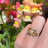 gouden ring met bloemetjes florale ring opengewerkt