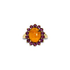vintage amber barnsteen ring cluster granaat goud