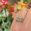 vintage parel ring pareltjes en diamant goud