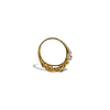 vintage ring met bloemen en roze saffier goud