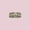 vintage ring parels rij en diamant 9k goud