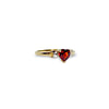 9k gouden vintage ring rood hartje van granaat