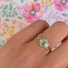 smaragd ring vintage 9 karaat goud en diamant