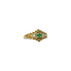 smaragd zegel ring vintage 9 karaat goud en diamant