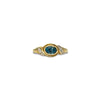 topaas en diamant ring gedraaid design vintage goud