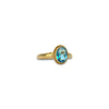 vintage ring met licht blauwe topaas 9k goud