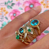 vintage gouden ringen met edelstenen groen en blauw