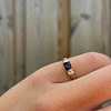vintage ioliet ring blauwe edelsteen