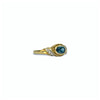 vintage ring blauwe topaas en diamant gedraaide ring