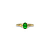 vintage ring groene steen solitair 9k goud