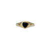 vintage ring zwart hartje onyx 9k goud