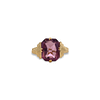 vintage gouden ring met paarse steen rechthoekig goud