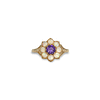 vintage ring met bloem cluster van amethist en opaal goud