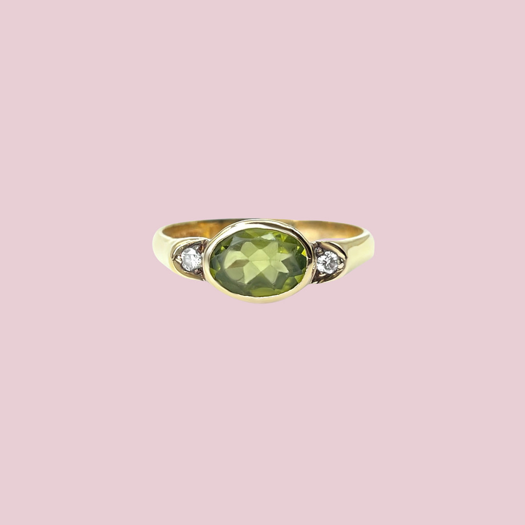 gouden peridoot ring vintage ringen groene peridot