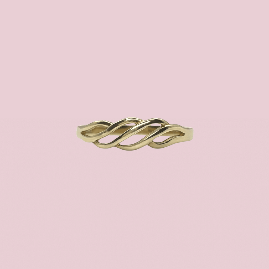 gouden ring opengewerkt zonder steen