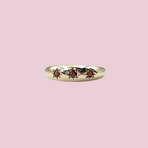vintage gypsy ring met granaat 9k goud