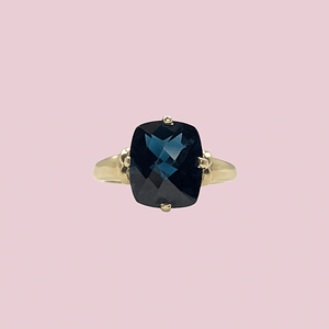 gouden lazuriet ring blauwe steen vintage ringen