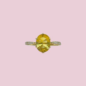 vintage ring gele edelsteen diamant ring band