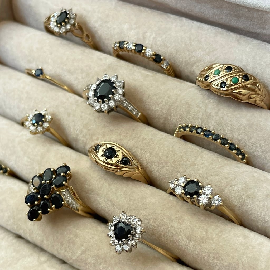 saffier ringen goud sieradenmeisje