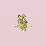 vintage gouden ring met groene saffier korund