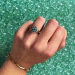 vintage gouden cluster ring met bloem van topaas