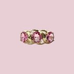 vintage gouden trilogie ring met roze saffier