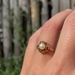 parel ring dames goud bloem