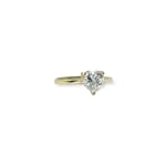Ring 14k goud met hart geslepen vorm moissaniet diamant