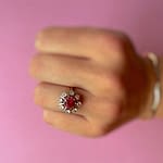 gouden robijn cocktail ring cluster zirkonia