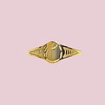 gouden pink zegel ring pinky signet dames 9k goud