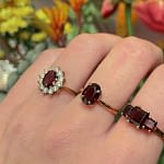 vintage granaat ringen van sieradenmeisje