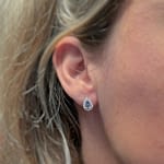 cluster oorbellen edelsteen goud tanzaniet en diamant