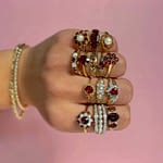 gouden vintage ringen granaat rode steen van sieradenmeisje