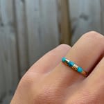 turkoois turquoise vintage ring 14 karaat goud