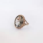vintage ring roségoud met grote rookkwarts